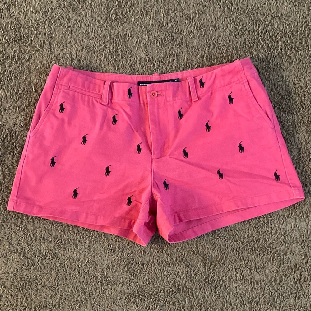 Ralph Lauren Sport Trouser Shorts Size 10 Pink Navy